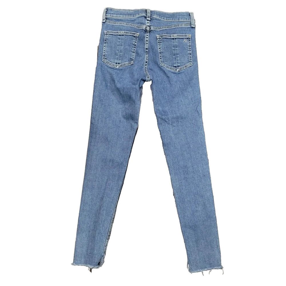 *SOLD**Rag & Bone Jeans 26 Womens Skinny Stretch Denim Med Blue Wash Raw - Picture 2 of 11